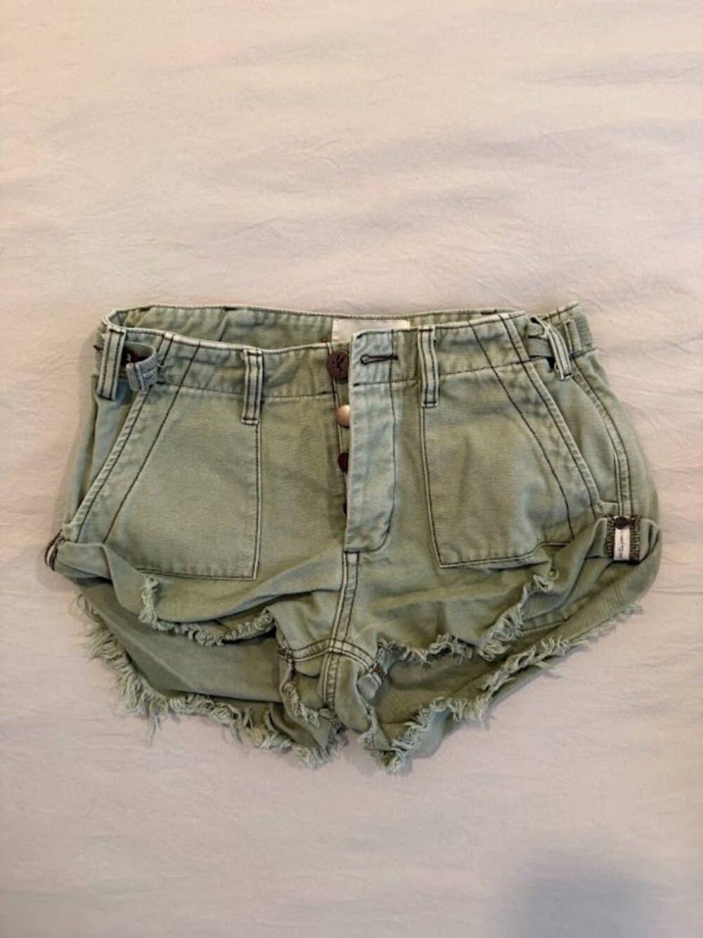 OneTeaspoon Olive Denim Cutoff Shorts - Size 26